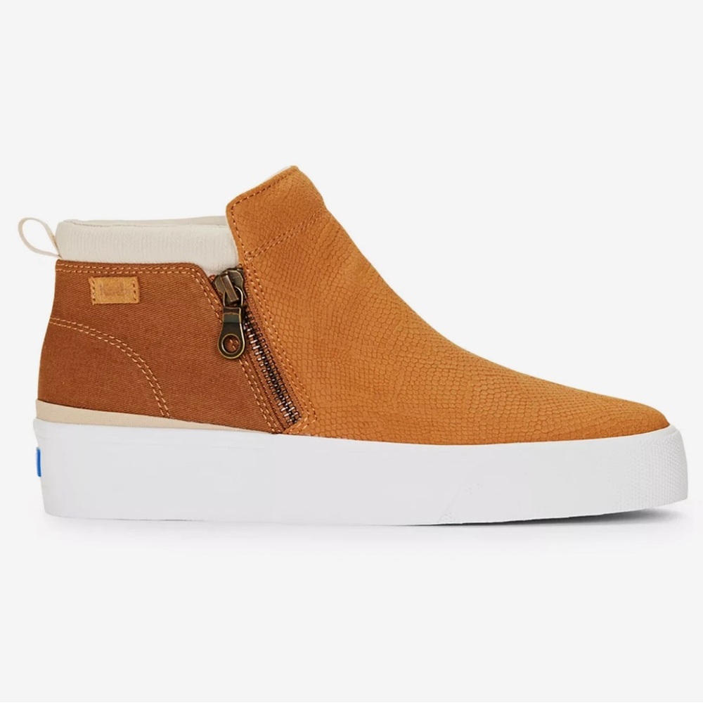 NWT- Keds ‘Cooper’ Zip Embossed Leather & Canvas High Top Sneaker